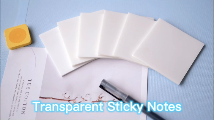 50 Sheets Transparent Post-it Sticky Notes (Size 3X3 Transparent and Transparent Glitter Notes ) Sticky Note Pad Waterproof Memo Pad, PET Reminder Note small notes for study and office notes | Buy2Enjoy