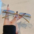 Cycling 12pcs Brand Leopard Rimless Rectangle Sunglasses Fashion Y2K Frameless Sun Glasses Shades for Women Men UV400.