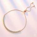 Sterling Tennis Bracelet - Adjustable in Rose Gold.