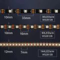 WS2812B Smart IC 5050 RGB LED Strip WS2812 Individually Addressable IC DC5V 30/60/144Pixels/LEDs/m IP30/IP65/IP67 RGB Tape Light. 