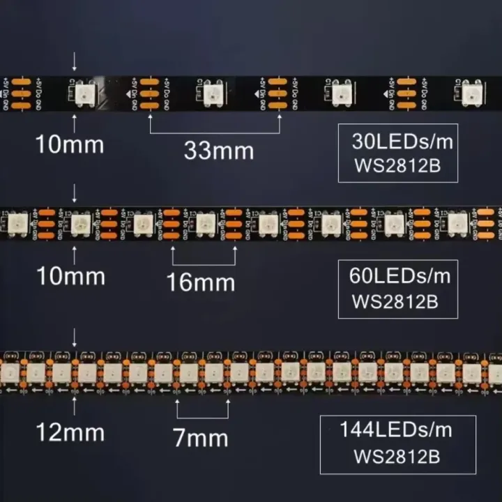 WS2812B%20Smart%20IC%205050%20RGB%20LED%20Strip%20WS2812%20Individually%20Addressable%20IC%20DC5V%2030/60/144Pixels/LEDs/m%20IP30/IP65/IP67%20RGB%20Tape%20Light%20-%20Image%203