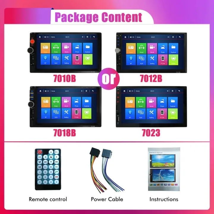 Car%20MP5%20Double%20Din%20Car%20Stereo%20MP5%20MP3%20Player%20Touch%20Screen%207018B%207023%207"%20with%20Bluetooth%20FM/USB/AUX%20-%20Image%204