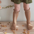 Ruffle Kids Knee High Socks Baby Girls Toddlers Long Soft Cotton Sock Lace Flower Children School Uniform Socks For 0-8 Years.