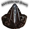 kayi bork hat (brown colour). 