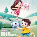 Unicorn children's electric bubble gun, toy bubble machine, automatic soap blowing machine with lights, outdoor party game, new. 