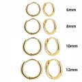 4Pairs Stainless Steel Solid Round Rings Huggies Earrings Set for Women Men Stackable 18K Gold Plated Tiny Ear Cartilage Hoops.