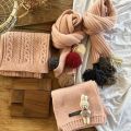 Children Winter Warm Knit Cozy Neckwear Kids Accessory 2025  Child Neck Warmer Kids Girls Light Pink Cartoon Scarf. 