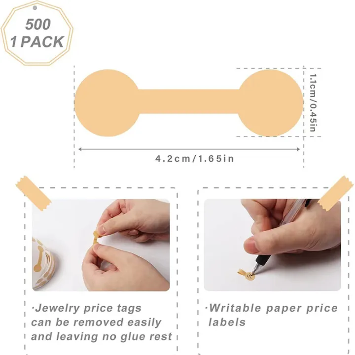 500pcs%20Jewelry%20Labels%20Self%20Adhesive%20Price%20Dumbell%20Tags%20Necklace%20Ring%20Labels%20Paper%20Jewelry%20Accessories%20DIY%20Display%20Tool%20-%20Image%205