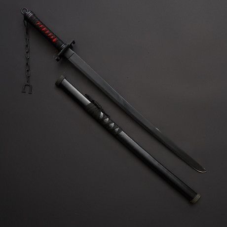 All black katana sword for home decor