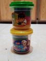 Play dough clay jambo size jar different color in a bucket. 
