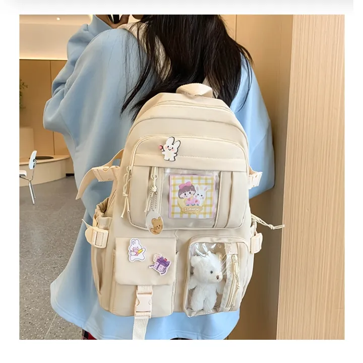 Cute%20Canvas%20Backpack%20for%20Teenage%20Girls%20with%20Multi%20Pockets%20and%20Waterproof%20Nylon%20Material%2042cm%20-%20Image%208
