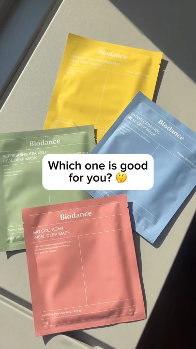 1 Sheet – Biodance Real Deep Mask  Pore Care  Hydration  Calming  Dark Spot Treatment - Choose from 4 Premium Varieties for Your Skin Needs