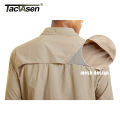 TACVASEN With 2 Chest Zipper Pockets Tactical Shirt Men's Quick Drying Skin Protective Long Sleeve Shirt Team Work Tops Outdoor. 