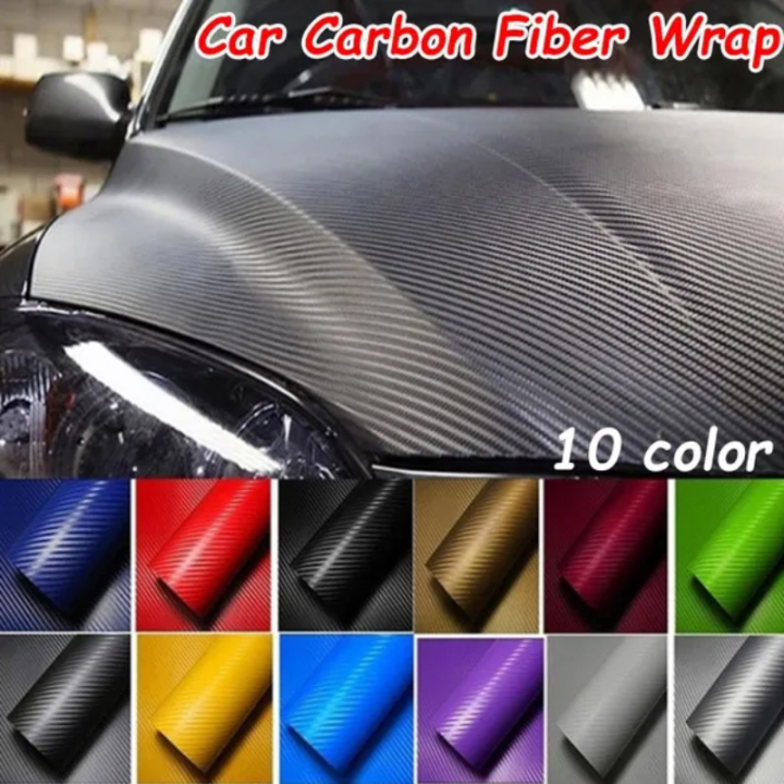 EZAUTOWRAP 3D Carbon Fiber Brown Matte Textured Vinyl Wrap | Bubble Free | DIY Decal
