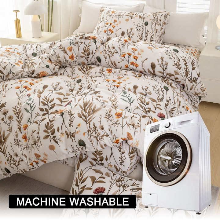 3pcs/set%20Leaf%20Floral%20Pattern%20Duvet%20Cover%20Set(1%20Duvet%20Cover%20&%202%20Pillowcase%EF%BC%89Soft%20And%20Skin-Friendly%20Duvet%20Cover%20Bedding%20Set%20For%20-%20Image%204