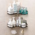 Bathroom Shelf Wall Mounted Corner Storage Shelves Shampoo Holder Cosmetic Rack Iron Shower Drain Basket Bathroom Organizer.