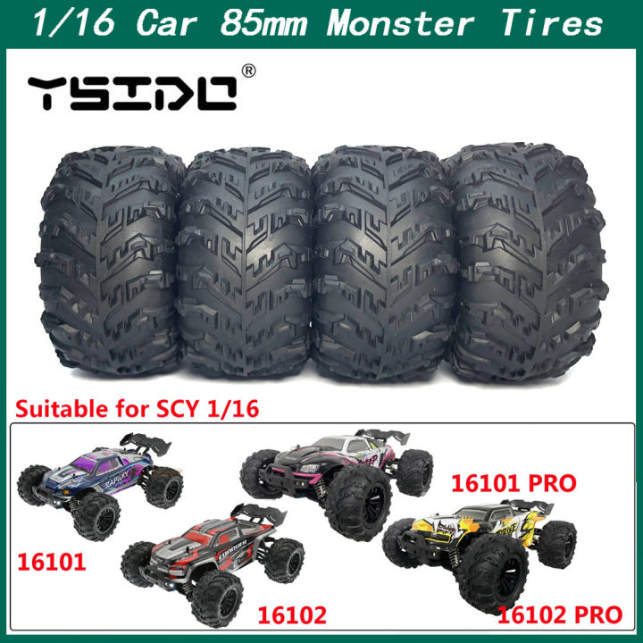 4PCS/lot 12mm Hex Monster Truck Wheel Tires for SCY 16101 Pro 16102 Pro ...