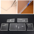 YOMDID 5pcs Acrylic Wallet Card Bag Transparent Templates Leather Craft Pattern Stencil Leather Tool acrylic leather template. 