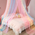 Rainbow Bed Canopy Polyester Mosquito Net Princess Bed Curtains from Ceiling Bedroom Decor for Girls. 