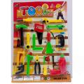 GAZA TOY 19 pcs super toy tool kit set toys for kids printed playset,printed tool box construction tool role play. 