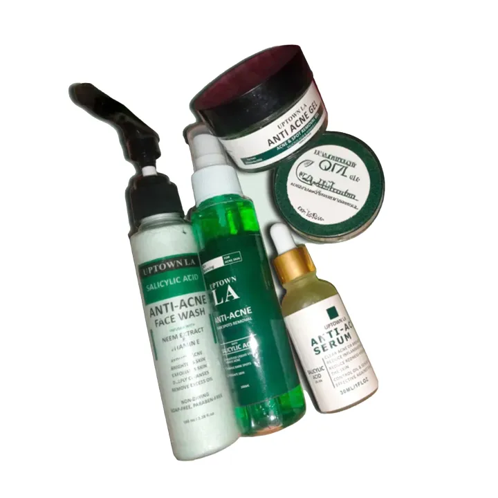ORANGLES UPTOWN LA Anti Acne Salicylic Acid Bundle Serum Cream Gel Facewash Toner– Anti-Acne Face Bundle for Oil Control Pimple Removal & Dark Spot Correcting Serum for Glowing Skin | Acne Skin Care Products - angled perspective - presenting advantages - Image 4 of 4 | fits any environment | Purchase UPTOWN LA Anti Acne Salicylic Acid Bundle Serum Cream Gel Facewash Toner– Anti-Acne Face Bundle for Oil Control Pimple Removal & Dark Spot Correcting Serum for Glowing Skin | Acne Skin Care Products Michigan | Free Shipping ORANGLES