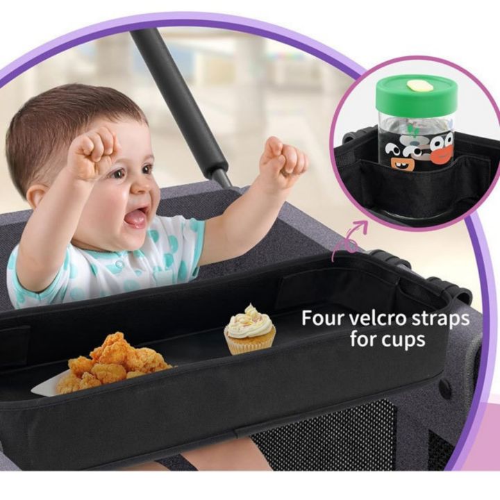 Double%20Sided%20Stroller%20Tray%20for%20Snacks%20&%20Activities%20Featuring%20Faux%20Leather%20Side%20for%20Eating,%20Polyester%20Side%20for%20Activities%20-%20Image%204