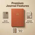 A5 Dotted Notebook Faux PU Leather Hardcover Journal 160GSM Thick Paper 160 Numbered Pages Dot Grid Planner with Elastic Band.