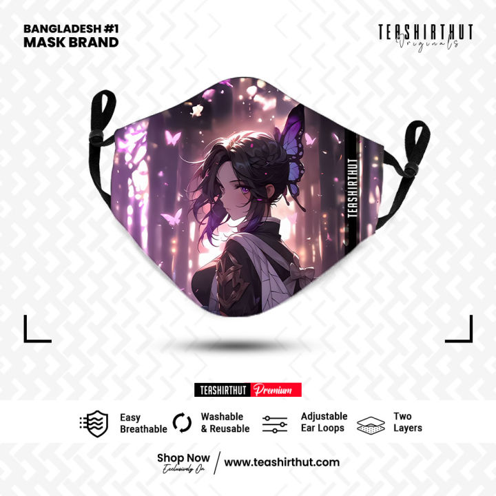 Shinobu Kocho Demon Slayer Exclusive Teashirthut Anime Design Edition Fashion Mask