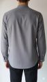 Anationz – Linen Cotton Chinese Collar Shirt – Light Grey. 