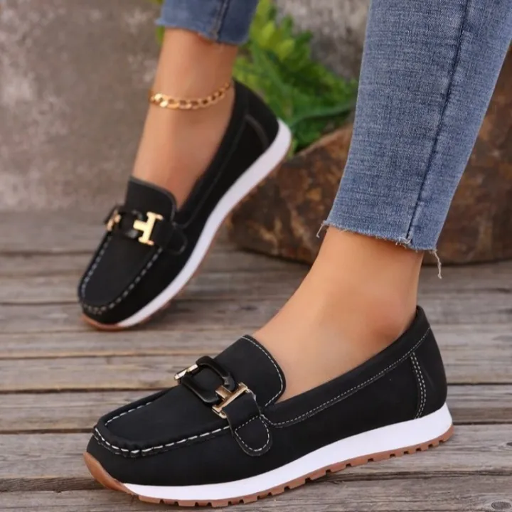 Spring%20New%20Women's%20Buckle%20Low-top%20Casual%20Shoes%20Fashion%20Round-toed%20Vulcanized%20Shoes%20Comfortable%20Slip-on%20Women's%20Flat%20Shoes%20-%20Image%203