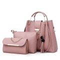 3-Piece Women’s Handbag Set with Adjustable Long Shoulder Strap - Textured PU Leather Large Capacity Tote Bag with Crossbody Purse & Mini Pouch - Stylish Ladies Casual Fashion Bags - New 2026 Collection. 