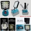 16 Beads LED Working Light Spotlight Portable Lamp Hand Lantern for Makita  14.4V 18V Li-ion Battery Cordless LED Flashlight. 