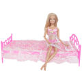Mixed Doll Accessories Shoe Rack Pink Bed Bike Bag Sofa Dresser Display Doll Holder Dollhouse Furniture for 30cm Girl Doll Toy.
