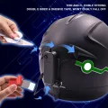 New Motorcycle Helmet LED Warning Lights Night Riding Helmet Motor Cold Light Strip EL Waterproof Sticker 4 Flashing Accessories. 