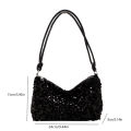 Black Spice Glitter Underarm Bag Casual Chic Design Crossbody Shoulder Bag One Outfit. 