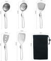 Folding Spatula Spoon Shovel Food Turner Portable 304 StainlessSteel Outdoor Camping BBQ Cooking Tableware Picnic Supplies ﻿. 