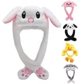 Cute Bunny Hat Ear Moving Jumping Hat Plush Rabbit Hat Cute Cap For Girls Birthday Gift. 