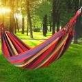 Single Wide Thick Canvas Hammock Outdoor Camping Backpackaging Leisure Swing Portable Hanging Bed Sleeping Swing Hammock. 