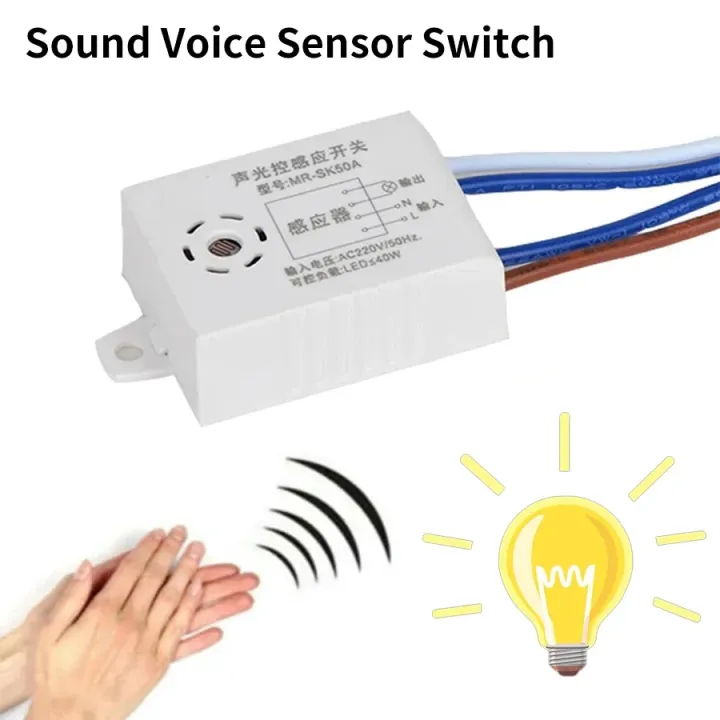 220V Home Smart Switch Module Detector Light Sound Voice Sensor Auto on ...