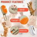  Cat Steam Brush, Dog Steam Brush, Steaming Pet Hair Brush, Pet Grooming Brush for Cats, Steam Brush for Cats and Dogs, 
3 In1 Pet Steam Brush - One-Touch Spray Pet Hair Removal Tool 360°Rotating Handle , Silicone Massage Comb. 