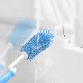 Long Handle Silicon Cleaning Brush,3-Piece Silicone Bottle Brush, Used for Cleaning Bottles, Nipples and Straws. 