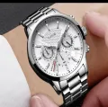 New LiGE Three Miter Stainless Steel Chein Chein Watch For Men. 