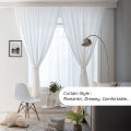 White minimalist translucent window curtain, door curtain, Velcro door curtain ready to ship. 