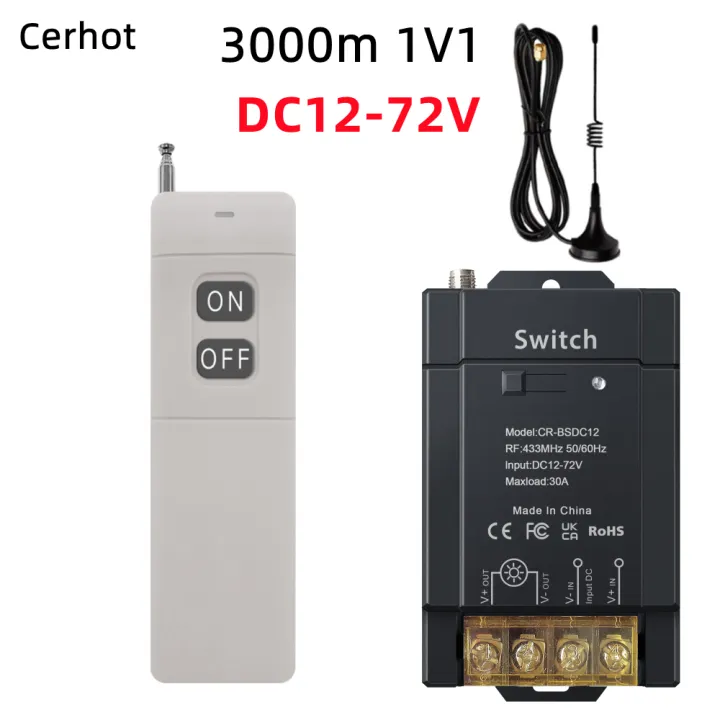 Cerhot Wireless Switch Remote Control 30A 12V 24V 48V 72V Car ...