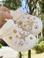 26pcs Hole Shoes Accessories, Including Detachable Star, Flower, Bear Design Shoe Charms, Suitable For Sandals & Beach Shoes & H.