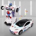 Children's Transformer Robot Car Toys Fun Electric Transformer Police Car Lights Car Robot Racing Toys 1-6 Years Old Boys Toys. 