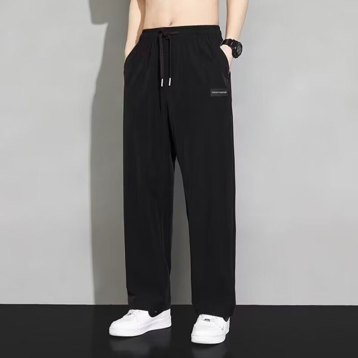 2024%20Straight%20Wide%20Leg%20Jogger%20Pants%20For%20Men's%20Summer%20Thin%20And%20Quick%20Drying%20Loose%20And%20Hanging%20Sports%20And%20Casual%20Mens%20Fashion%20-%20Image%203