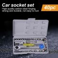 New 40 pieces Car/Motorcycle Socket Set | Original 40 Piece Toolkit Tool kit Combination Socket Ratchet Wrench Set Tool Kit Toolkit Goti Set Ring Spanner Pana Set Screw Driver Bit Set Hand Toolkit Tools Kit Car Bike Cycle Repairing Hand Tool kit Toolkit. 