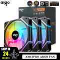 Aigo AM12PRO RGB FAN Ventoinha 120mm Pc Computer Case Fan PWM 12cm White CPU Water Cooler Silent ARGB Fans Cooling Ventilador. 