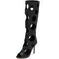 Women's Hollow Out High Heel Sandals Peep Toe Thin Heel Knee High Boots Summer Gladiator Cut Out Shoes for Party,Club,Streetwear.